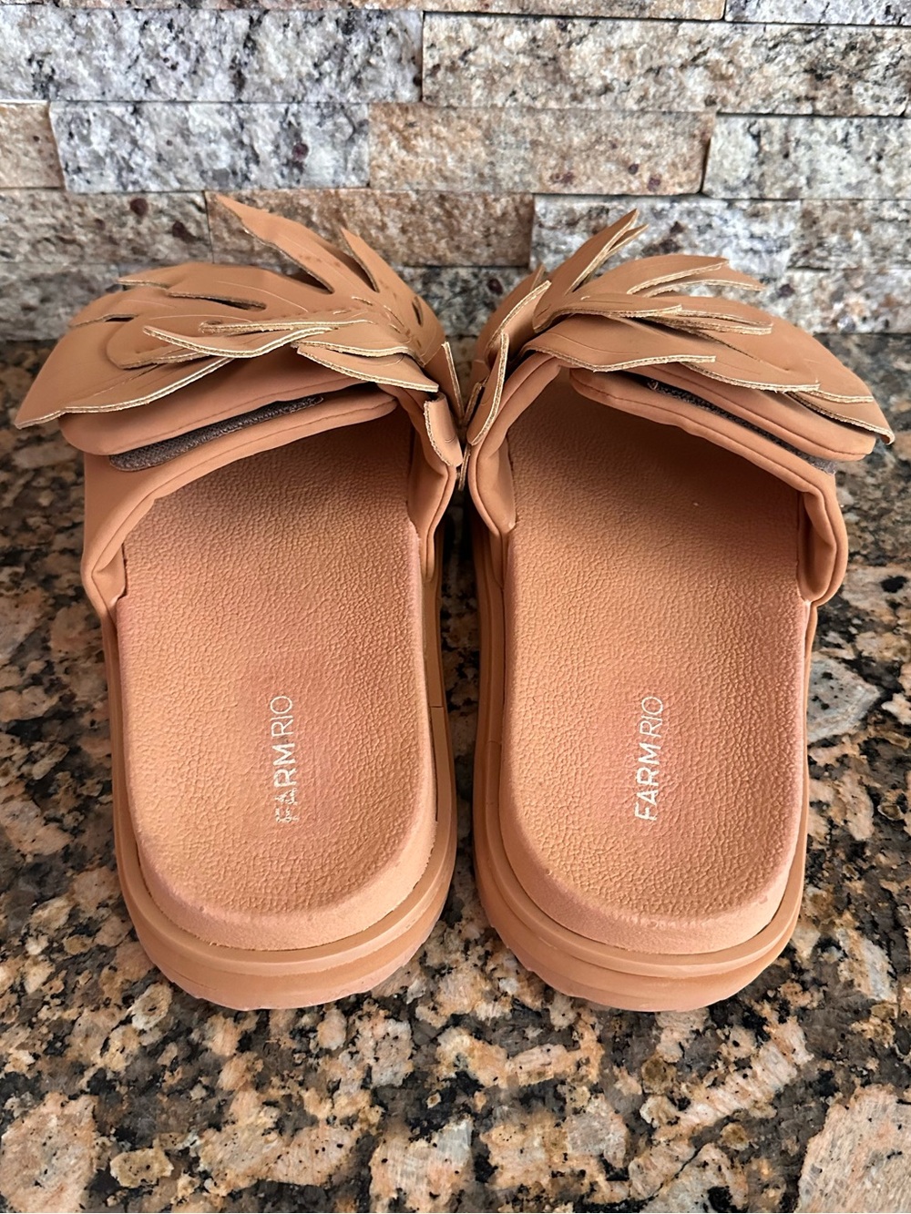 Farm Rio Womens Monstera Leaf Anatomic Slides Sandals - Picture 5 of 8